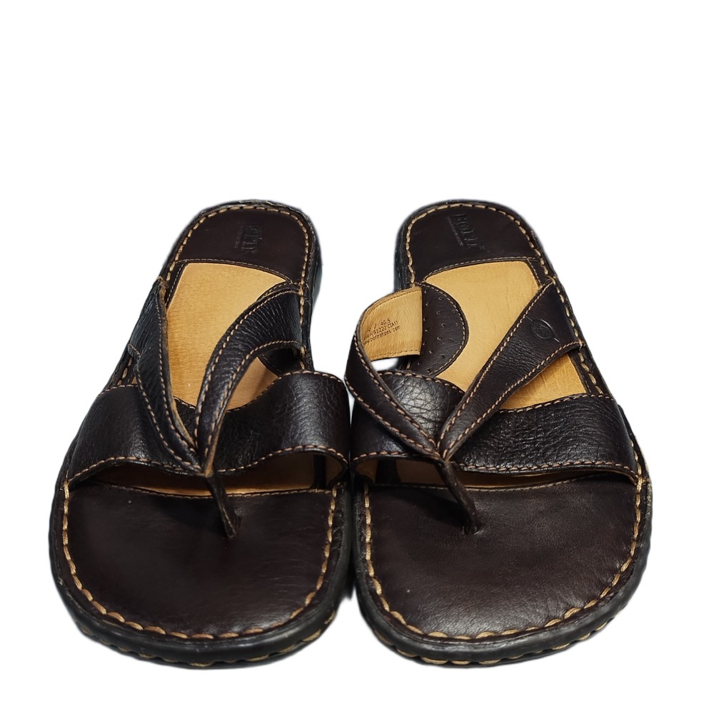 Born Thong Sandals Womens Size 9 Brown Handcrafted Summer Classic Slip On EUC